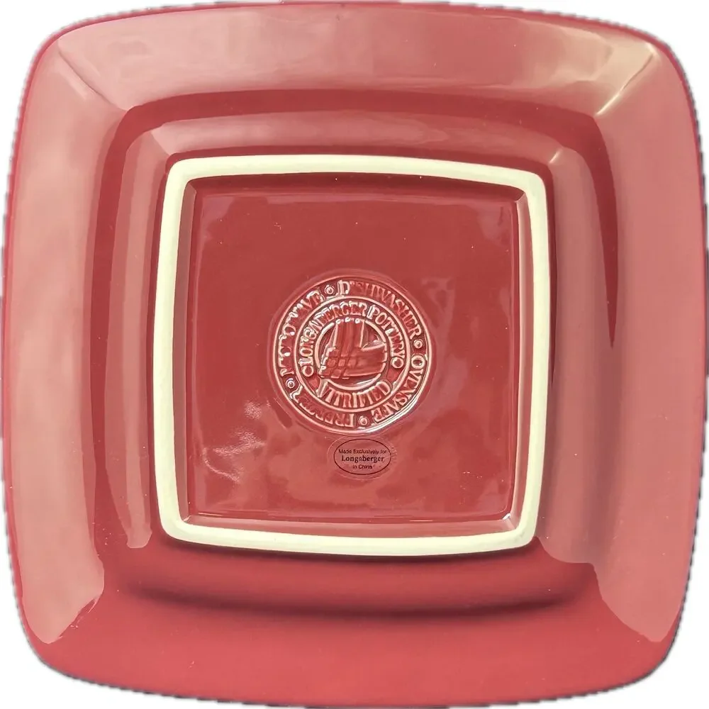 Longaberger Pottery Soft Square‎ Luncheon Plate 8.75
